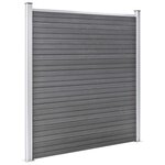 vidaXL Ensemble de clôture WPC 9 Carré + 1 Incliné 1657x186 cm Gris