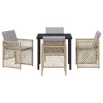 vidaXL Ensemble de salle à manger pour jardin 5 Pièces Beige polyrotin