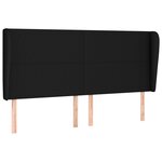 vidaXL Tête de lit avec oreilles Noir 163x23x118/128 cm Tissu