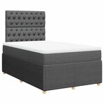 vidaXL Sommier à lattes de lit avec matelas gris foncé 120x190cm tissu