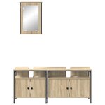 vidaXL Ensemble de mobilier de salle de bain avec étagère 3 Pièces Marron