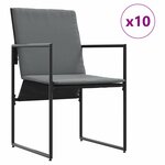 vidaXL Ensemble de salle à manger pour jardin 11 Pièces Noir Acier