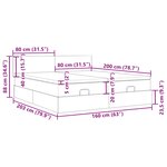 VidaXL Cadre de lit ottoman avec matelas bleu 160x200 cm tissu