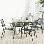 vidaXL Ensemble de chaises de jardin empilables 5 Pièces anthracite