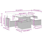 vidaXL Salon de jardin 6 Pièces avec coussins noir résine tressée