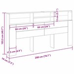 vidaXL Cabinet de Tête de Lit Chêne noir 200 x 19 x 103 5 cm