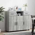 vidaXL Buffet Sonoma gris 88.5 x 30.5 x 73 cm Bois d'ingénierie