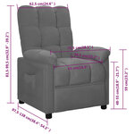 vidaXL Fauteuil inclinable Gris clair Tissu