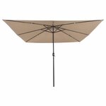 vidaXL Parasol de jardin Taupe et Noir 295 x 295 x 245 cm