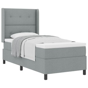 vidaXL Lit à ressorts avec matelas Gris clair 200 x 80 cm tissu