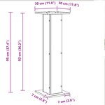 Support de plante vidaXL 2 Pièces Chêne noir 30x30x95 cm Bois d'ingénierie