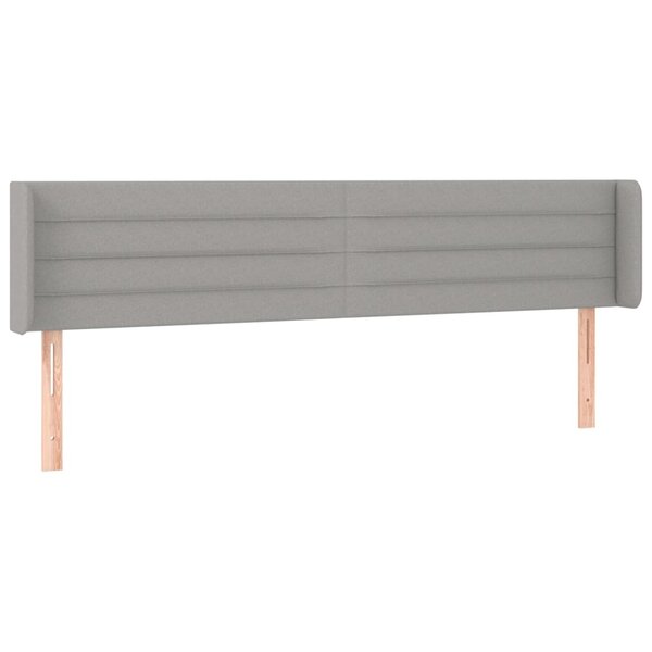 vidaXL Tête de lit avec oreilles Gris clair 183x16x78/88 cm Tissu