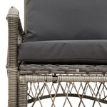 vidaXL Chaise de jardin avec coussins Gris en poly rotin