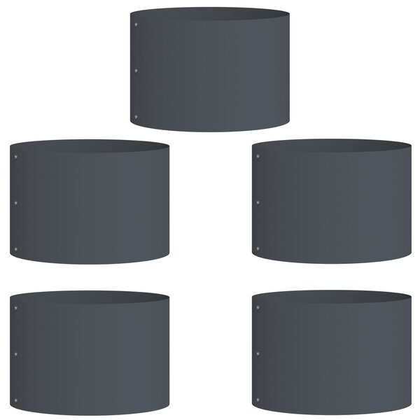 vidaXL Pots en métal anthracite Anthracite Métal Moyen