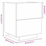 vidaXL Cabinet de chevet avec 2 Pièces Chêne artisanal 45 x 40 x 55 cm