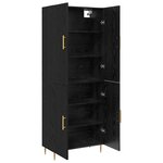 vidaXL Haut Armoire Chêne noir 69 5 x 34 x 180 cm Bois d'ingénierie