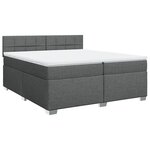 vidaXL Sommier à lattes de lit avec matelas Gris foncé 200x200cm Tissu