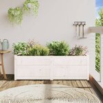 vidaXL Jardinière blanc 150x50x50 cm bois massif de pin