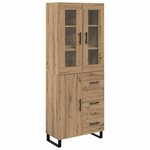 vidaXL Haut Armoire 2 Pièces Chêne artisanal Bois Aggloméré et Verre