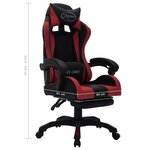 vidaXL Fauteuil de jeux vidéo avec LED RVB Bordeaux et noir Similicuir