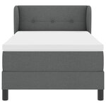 vidaXL Lit box spring avec matelas gris foncé 80x200 cm en tissu