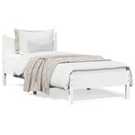 vidaXL Cadre de lit sans matelas blanc 90x200 cm bois de pin massif