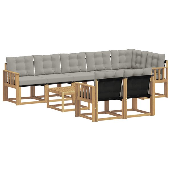 vidaXL Ensemble de canapés d'extérieur 9 pc Blanc et gris clair