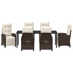 vidaXL Set de jardin 7 pièces marron rattan poly