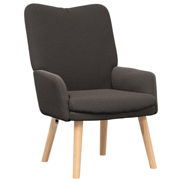 Chaise Relaxante vidaXL Gris Foncé Tissu en Laine Bouclée