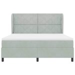 vidaXL Lit à ressorts avec matelas Gris clair 180 x 200 cm Velours