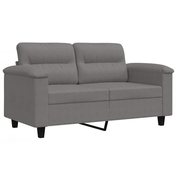 vidaXL Canapé à 2 places Gris foncé 120 cm Tissu microfibre
