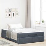 vidaXL Cadre de lit avec matelas avec matelas 2 Pièces Gris Foncé Velours