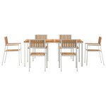 Ensemble de salle à manger de jardin 7 pièces en bois massif de teck vidaXL