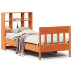 vidaXL Cadre de lit sans matelas cire marron 75x190 cm bois pin massif