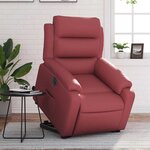 vidaXL Fauteuil inclinable électrique rouge bordeaux similicuir
