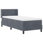 vidaXL Lit à ressorts avec matelas Gris foncé 200 x 80 cm Polyester