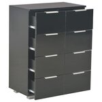 vidaXL Buffet Noir brillant 60x35x80 cm Bois d'ingénierie