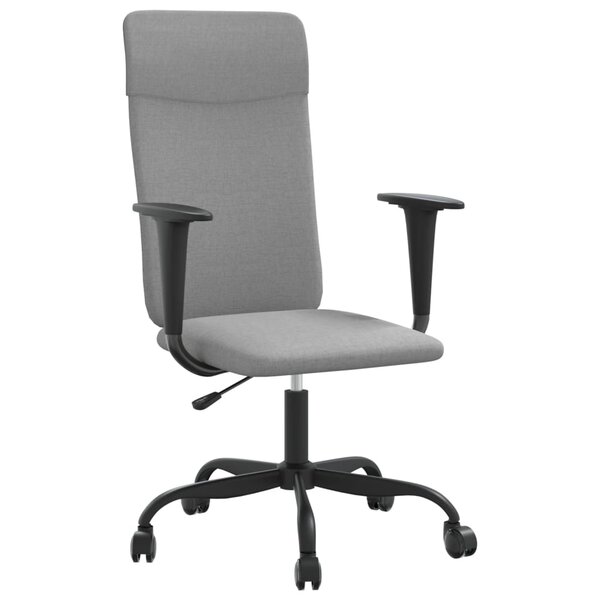Chaise fauteuil siège de bureau informatique étude réglable en hauteur clair tissu gris 02_0024068