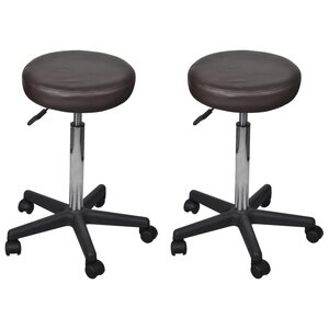 vidaXL Tabourets de bureau lot de 2 Marron 35 5x84 cm Similicuir