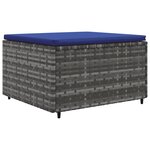 vidaXL Salon de jardin 8 Pièces avec coussins Gris Résine tressée