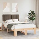 vidaXL Cadre de lit avec tête de lit rembourrée Taupe 120 x 190 cm