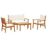 vidaXL Ensemble de canapés de jardin 4 pièces avec coussins en acacia massif