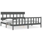 vidaXL Cadre de lit sans matelas gris 200x200 cm bois massif de pin