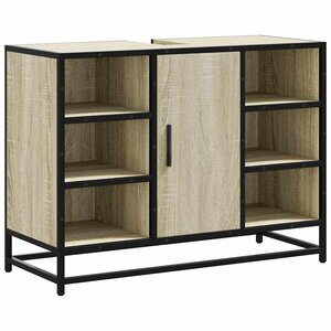 vidaXL Meuble de salle de bain avec lavabo Chêne Sonoma 80 x 33 x 60 cm Bois d'ingénierie