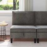 vidaXL Canapé moyen avec rangement Gris foncé Velours
