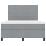 vidaXL Lit à ressorts avec matelas Gris clair 160 x 200 cm tissu