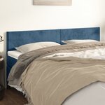 vidaXL Têtes de lit 2 Pièces Bleu foncé 100x5x78/88 cm Velours