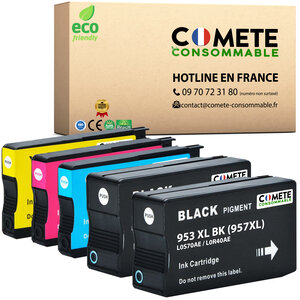 953XL - 5 cartouches compatibles pour HP 953 XL - COMETE
