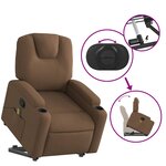 vidaXL Fauteuil de massage inclinable Marron Tissu