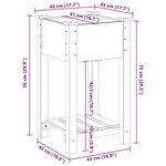 vidaXL Cache-pot de jardin avec étagère Beige 45 x 45 x 76.5 cm